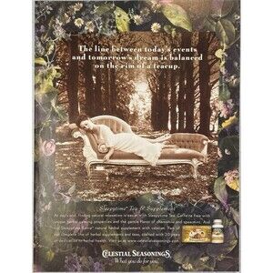 Celestial Seasoning Sleeptime Herb Tea "Between Todays & Tomorrows Dream"Ad 1999